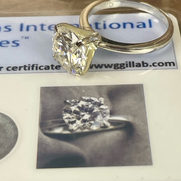 SALE‼️CERTIFIED-3.35ct DIAMOND SOLITAIRE. Rhodium plate. EARTH MINED IN BRAZIL - Picture 12 of 16